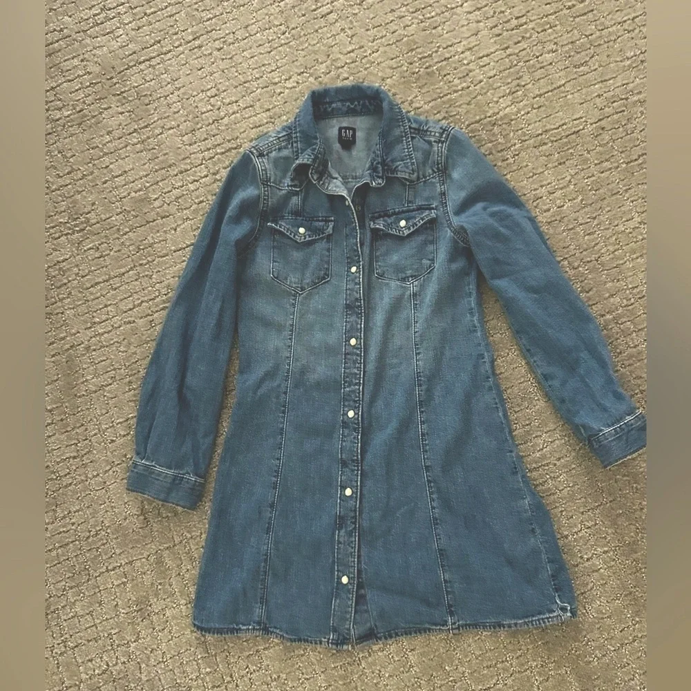 Gap kids denim shirtdress, Medium, EUC